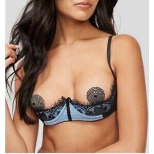 Fredericks of Hollywood Lux Women's Size 10 Underbust Underwire Bra Light Blue